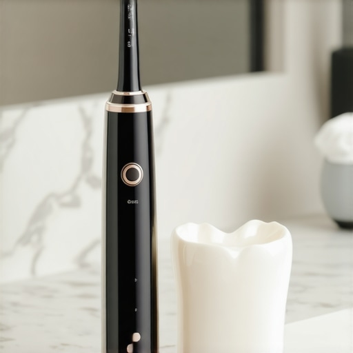 Modern Dental Maintenance Tools Electric toothbrush and water flosser for crown maintenance