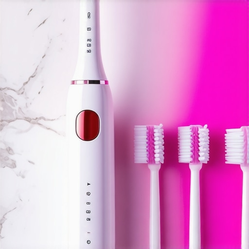 High-tech electric toothbrush and interdental cleaning tools for crown maintenance.