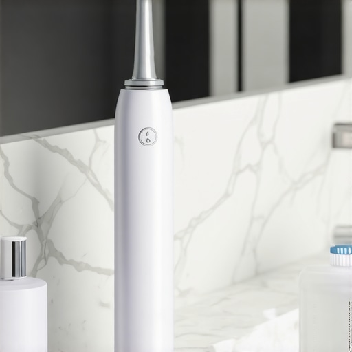 Modern Oral Health Tools for Long-Term Maintenance Electric toothbrush and water flosser on a bathroom counter representing advanced oral hygiene.