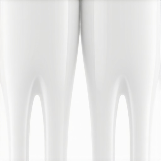 A high-detail comparison of natural tooth texture and a ceramic dental crown.
