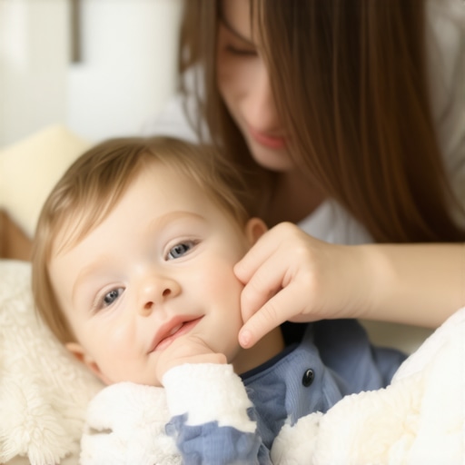 Parent helping a child relax their jaw muscles to prevent bruxism.