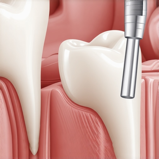 A protective dental sealant being applied to a child's molar to prevent decay.