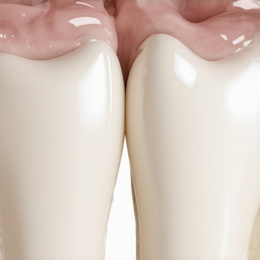 A detailed view of where a dental bridge meets the gum line showing a healthy and clean margin.