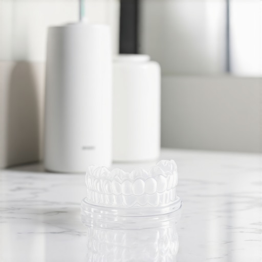 A custom dental night guard and water flosser for crown maintenance