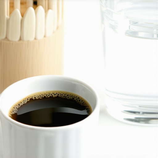 A dental crown model and a coffee cup symbolizing the need for pH management in oral care.