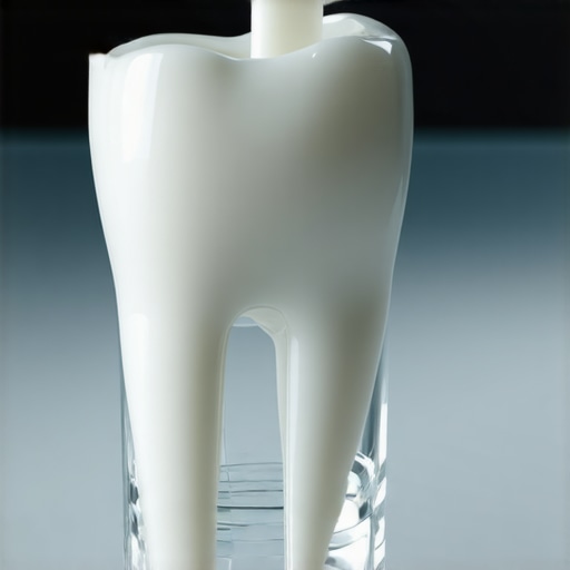 A dental emergency scenario showing a tooth being stored in milk to preserve root cells.