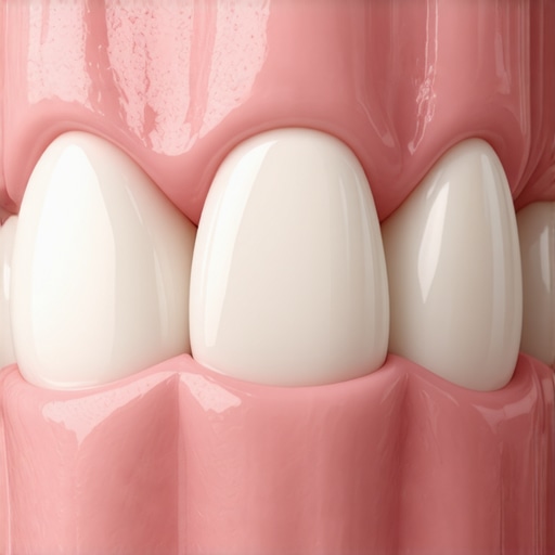 The Critical Margin of a Dental Crown Close-up view of a dental crown margin and gum line intersection.