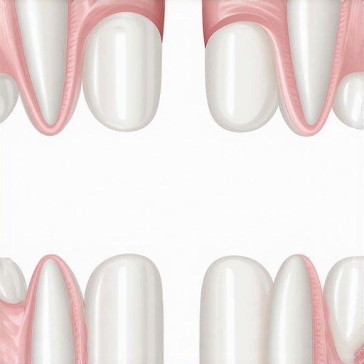 Close-up of a dental crown margin and gum line
