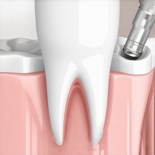 The protective mechanism of a dental crown Medical diagram showing how a porcelain crown reinforces a weakened tooth structure after a root canal.