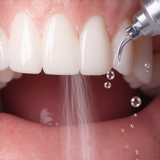 Professional ultrasonic dental cleaning session